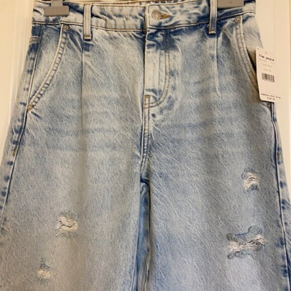 Free People Kinsey High Rise Cropped Wide Leg Jeans True Blue Size 26 - Picture 3 of 16
